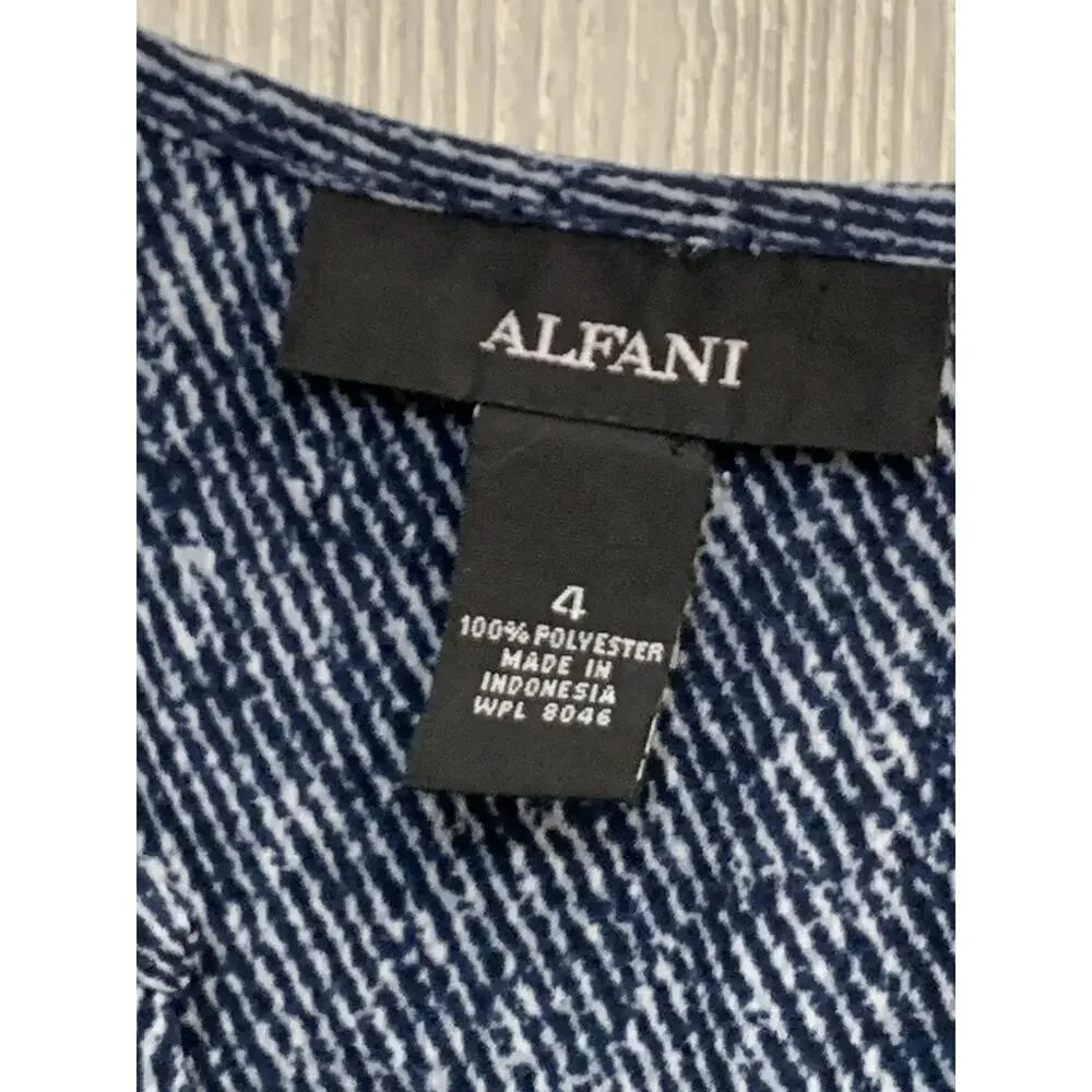 Alfani Blue Sleeveless V-Neck Top Size 4